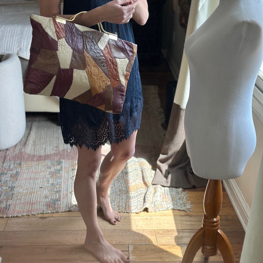 Vintage Brown and Tan Tote Bag